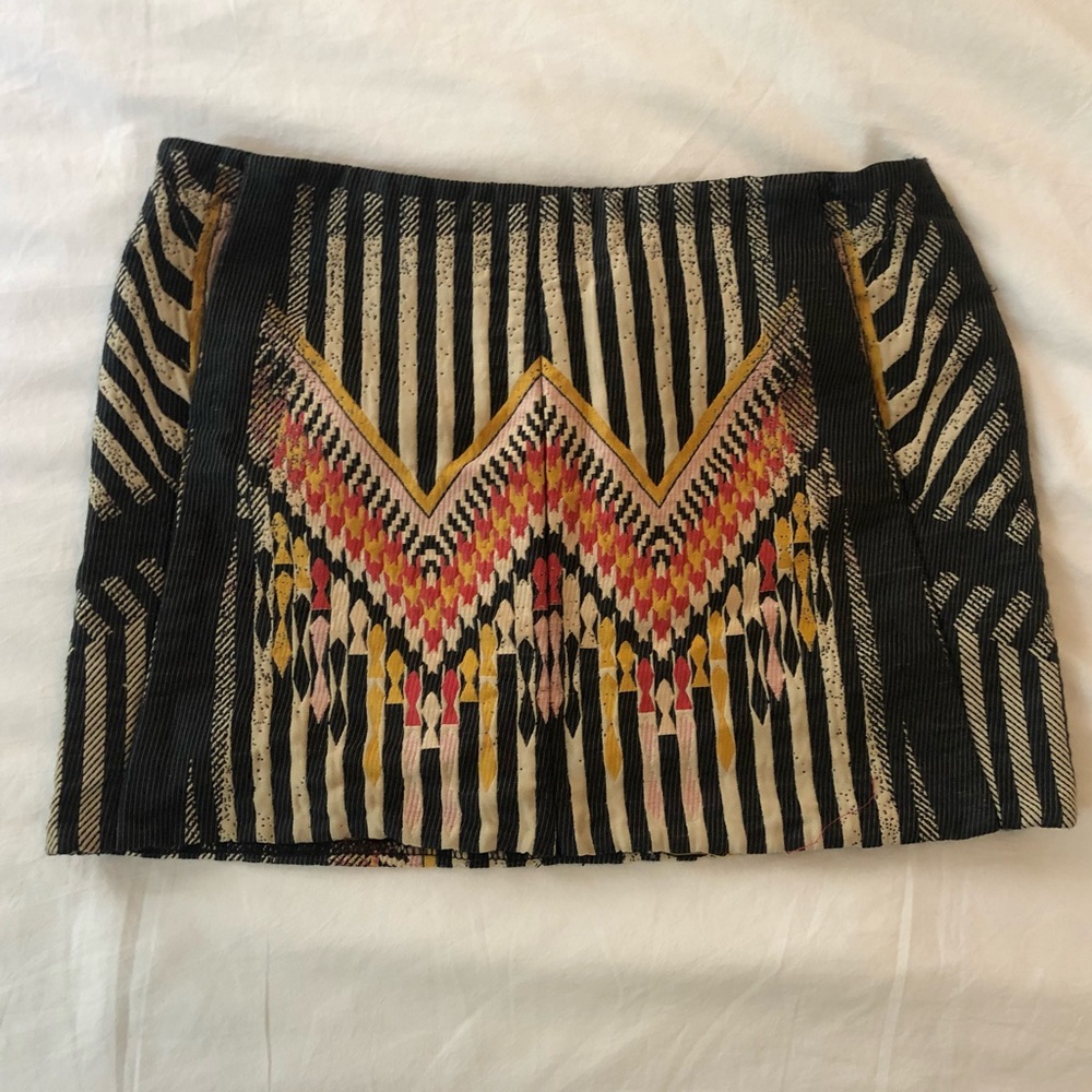 Gary Graham woven print mini skirt